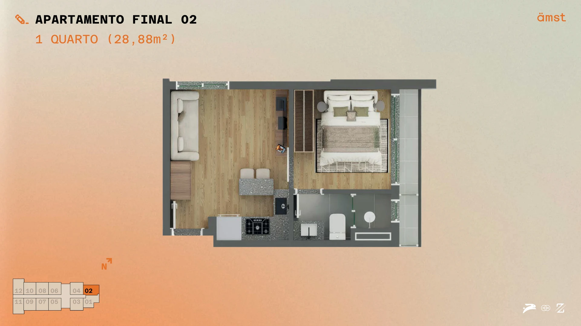 Planta Studio Final 02 AMST Curitiba