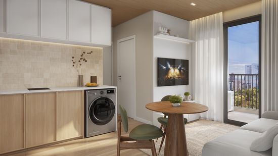 Apartamento decorado de 2 quartos com churrasqueira no Cena Passeio