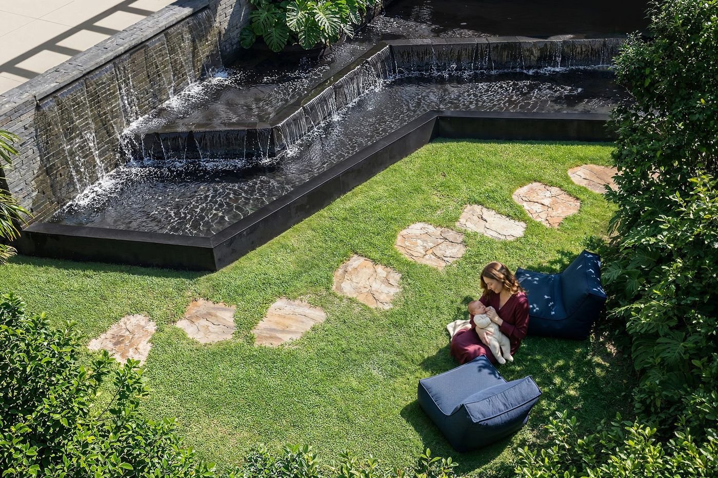 Jardim com Cascata Piemonte Dóra