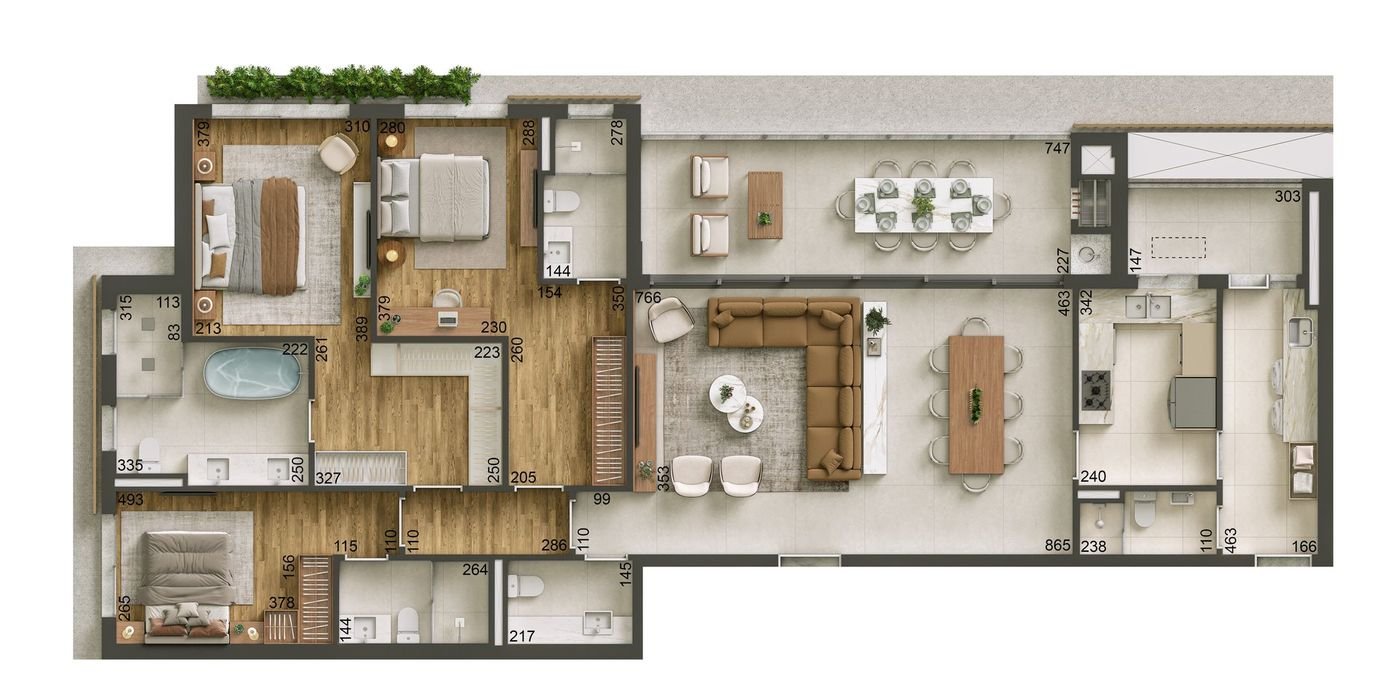 Planta Humanizada Torre Legado 175m² Piemonte Dóra