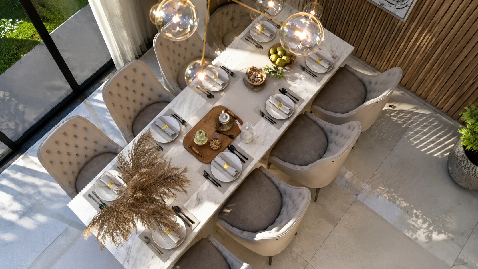 Cozinha gourmet planejada com ilha central e marcenaria refinada