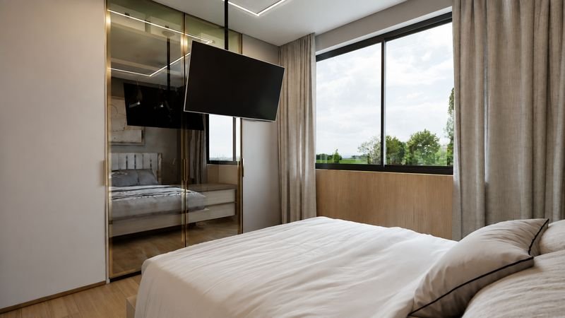Suíte master do apartamento de 1 quarto no Mônaco