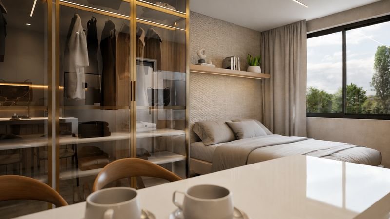 Quarto e dormitório decorado de Studio no Água Verde